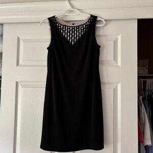 Jessica Howard Black Mini Dress with Silver Accents
